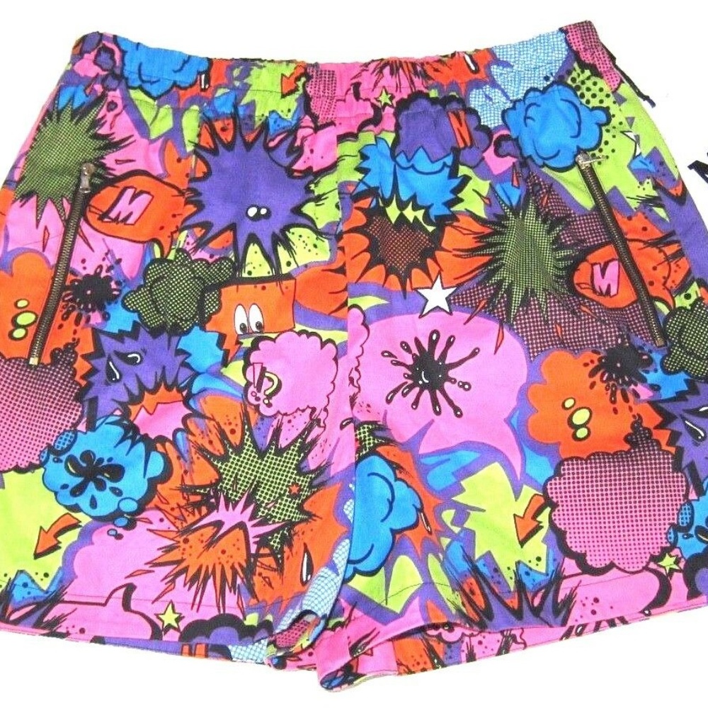 NWT M Missoni Printed Comic Cartoon Shorts w/ Zipper